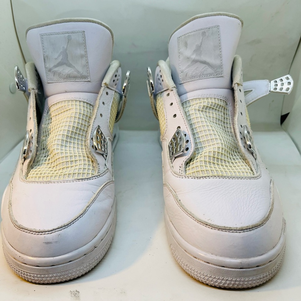 NIKE AIR JORDAN 4 RETRO PURE MONEY (2017) 308497-100 WHITE METALLIC SILVER